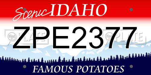 ZPE2377 Idaho License Plate