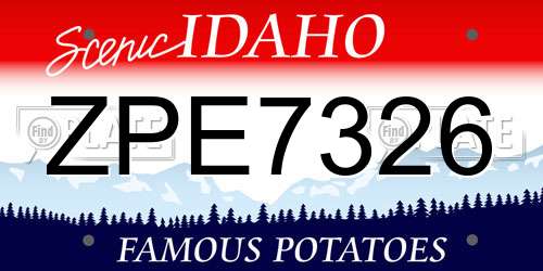 ZPE7326 Idaho License Plate