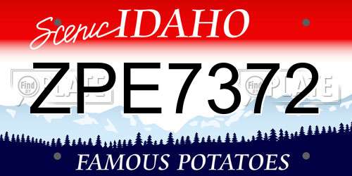 ZPE7372 Idaho License Plate