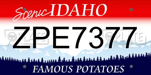 ZPE7377 Idaho License Plate