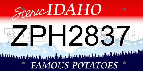ZPH2837 Idaho License Plate
