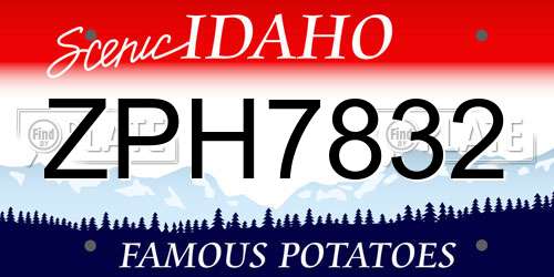 ZPH7832 Idaho License Plate