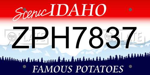 ZPH7837 Idaho License Plate