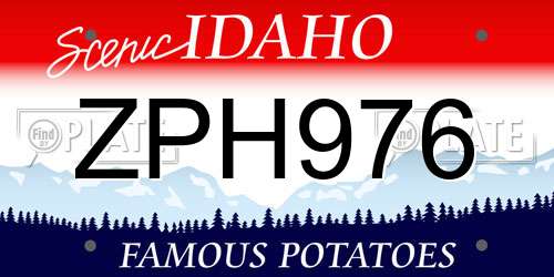 ZPH976 Idaho License Plate