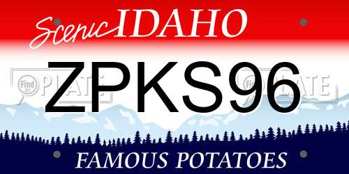 ZPKS96 Idaho License Plate