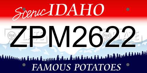 ZPM2622 Idaho License Plate