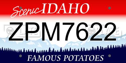 ZPM7622 Idaho License Plate
