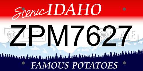 ZPM7627 Idaho License Plate
