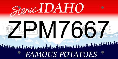 ZPM7667 Idaho License Plate