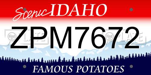 ZPM7672 Idaho License Plate