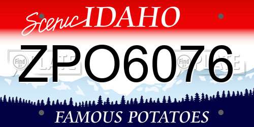 ZPO6076 Idaho License Plate