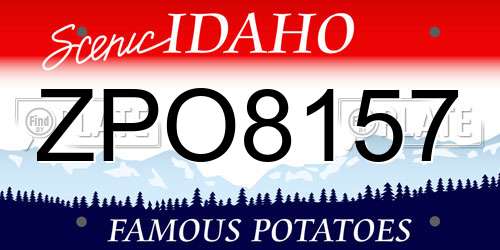 ZPO8157 Idaho License Plate