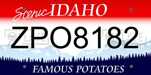 ZPO8182 Idaho License Plate