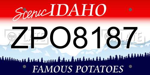 ZPO8187 Idaho License Plate