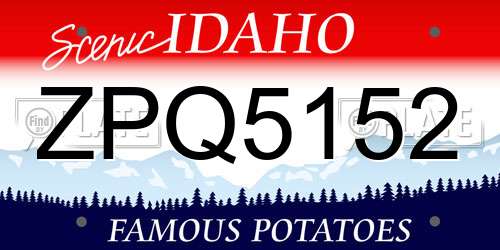 ZPQ5152 Idaho License Plate