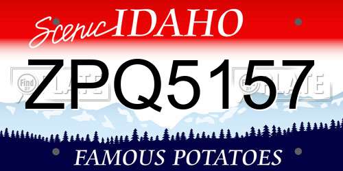 ZPQ5157 Idaho License Plate