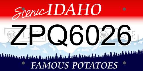 ZPQ6026 Idaho License Plate