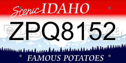 ZPQ8152 Idaho License Plate