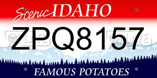 ZPQ8157 Idaho License Plate