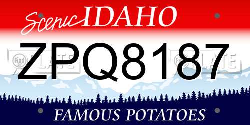 ZPQ8187 Idaho License Plate