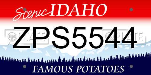 ZPS5544 Idaho License Plate