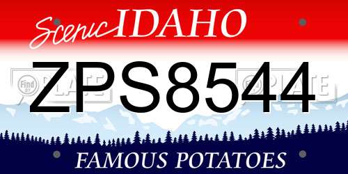 ZPS8544 Idaho License Plate