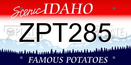 ZPT285 Idaho License Plate
