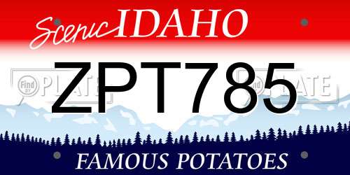 ZPT785 Idaho License Plate