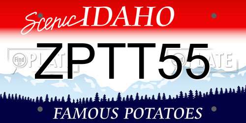 ZPTT55 Idaho License Plate