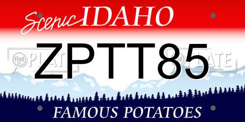 ZPTT85 Idaho License Plate