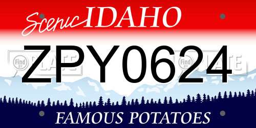 ZPY0624 Idaho License Plate