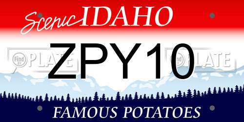 ZPY10 Idaho License Plate