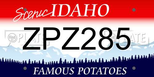 ZPZ285 Idaho License Plate