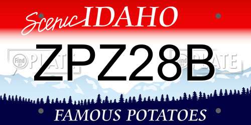 ZPZ28B Idaho License Plate
