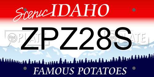 ZPZ28S Idaho License Plate