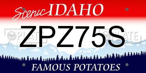 ZPZ75S Idaho License Plate