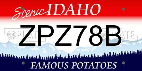 ZPZ78B Idaho License Plate