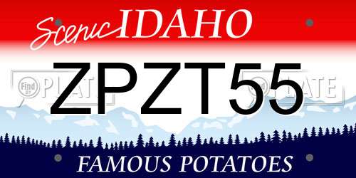 ZPZT55 Idaho License Plate