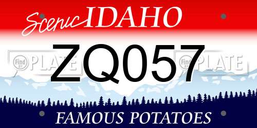ZQ057 Idaho License Plate