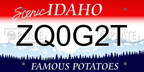 ZQ0G2T Idaho License Plate