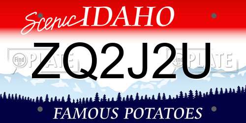 ZQ2J2U Idaho License Plate