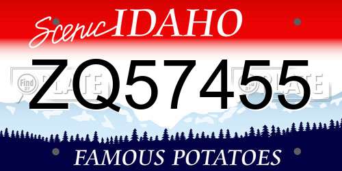 ZQ57455 Idaho License Plate