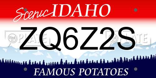 ZQ6Z2S Idaho License Plate