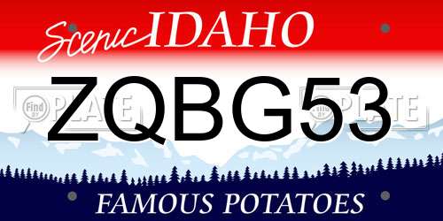 ZQBG53 Idaho License Plate
