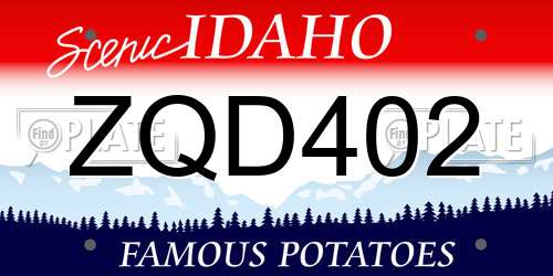 ZQD402 Idaho License Plate
