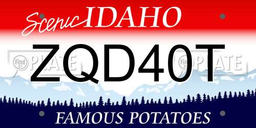 ZQD40T Idaho License Plate