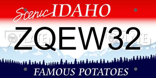 ZQEW32 Idaho License Plate