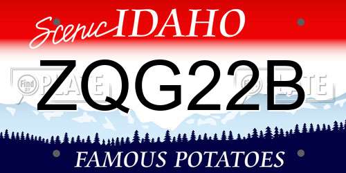 ZQG22B Idaho License Plate