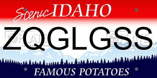 ZQGLGSS Idaho License Plate