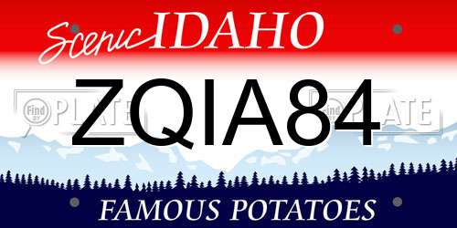 ZQIA84 Idaho License Plate